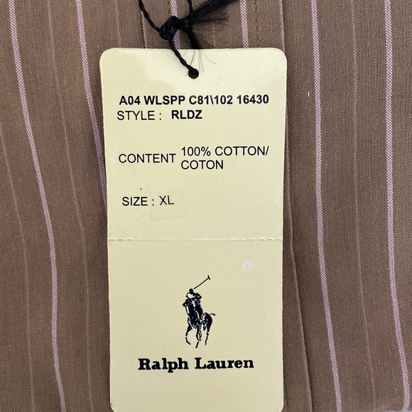 NEW Brown and Pink Patterned Ralph Lauren POLO Shirt Men's Long Sleeve Sz--- - Picture 4 of 6